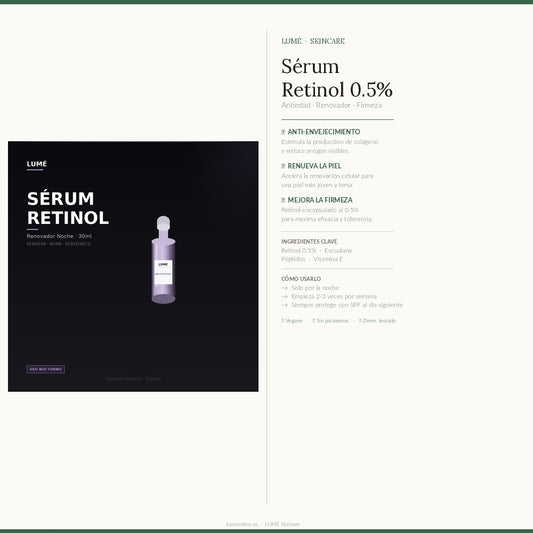 LUMÉ Sérum Retinol - Beneficios e ingredientes