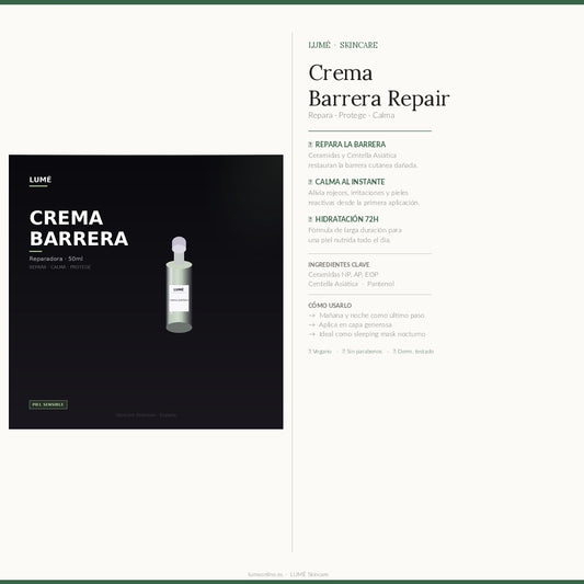 LUMÉ Crema Barrera - Beneficios e ingredientes
