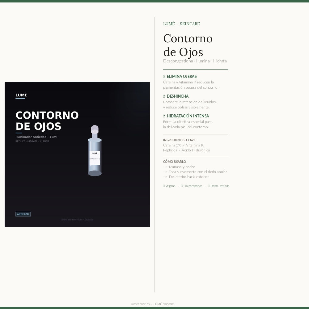 LUMÉ Contorno de Ojos - Beneficios e ingredientes