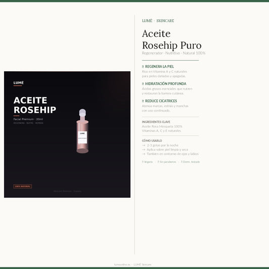 LUMÉ Aceite Rosehip - Beneficios e ingredientes